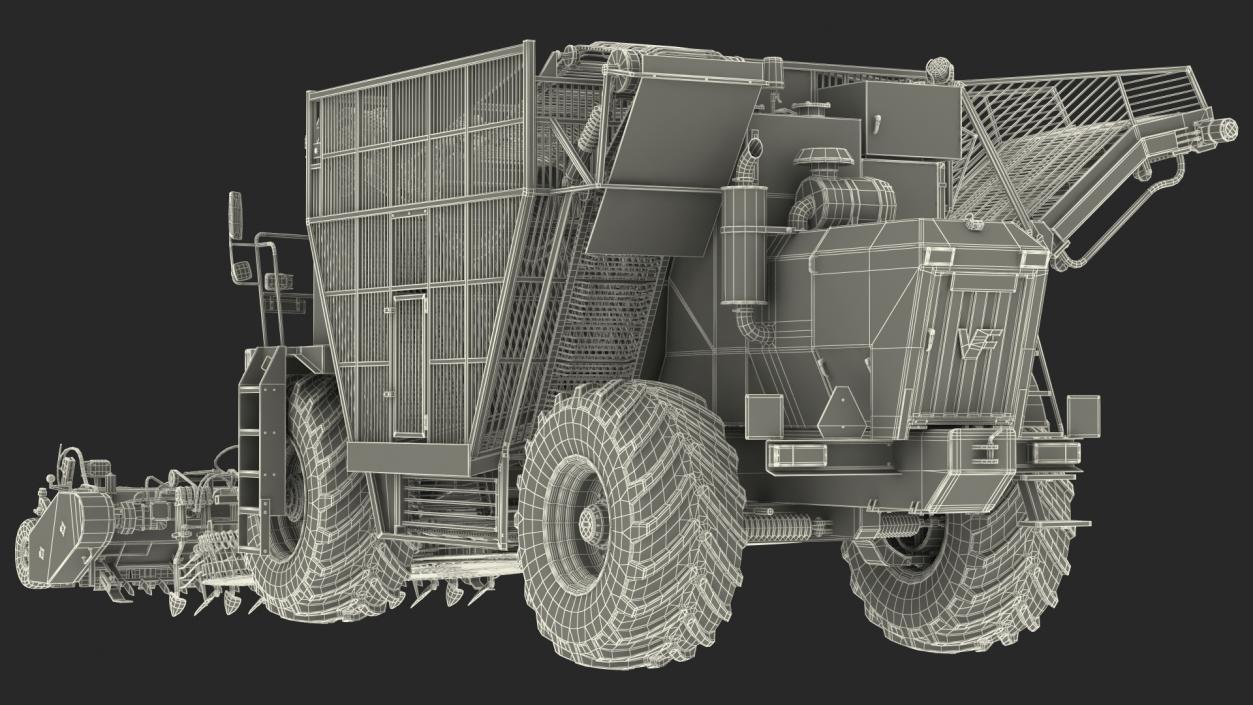 Vervaet 17T Beet Harvester Dusty Rigged 3D model