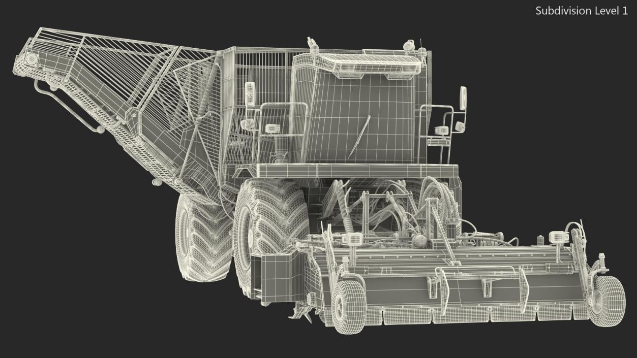 Vervaet 17T Beet Harvester Dusty Rigged 3D model