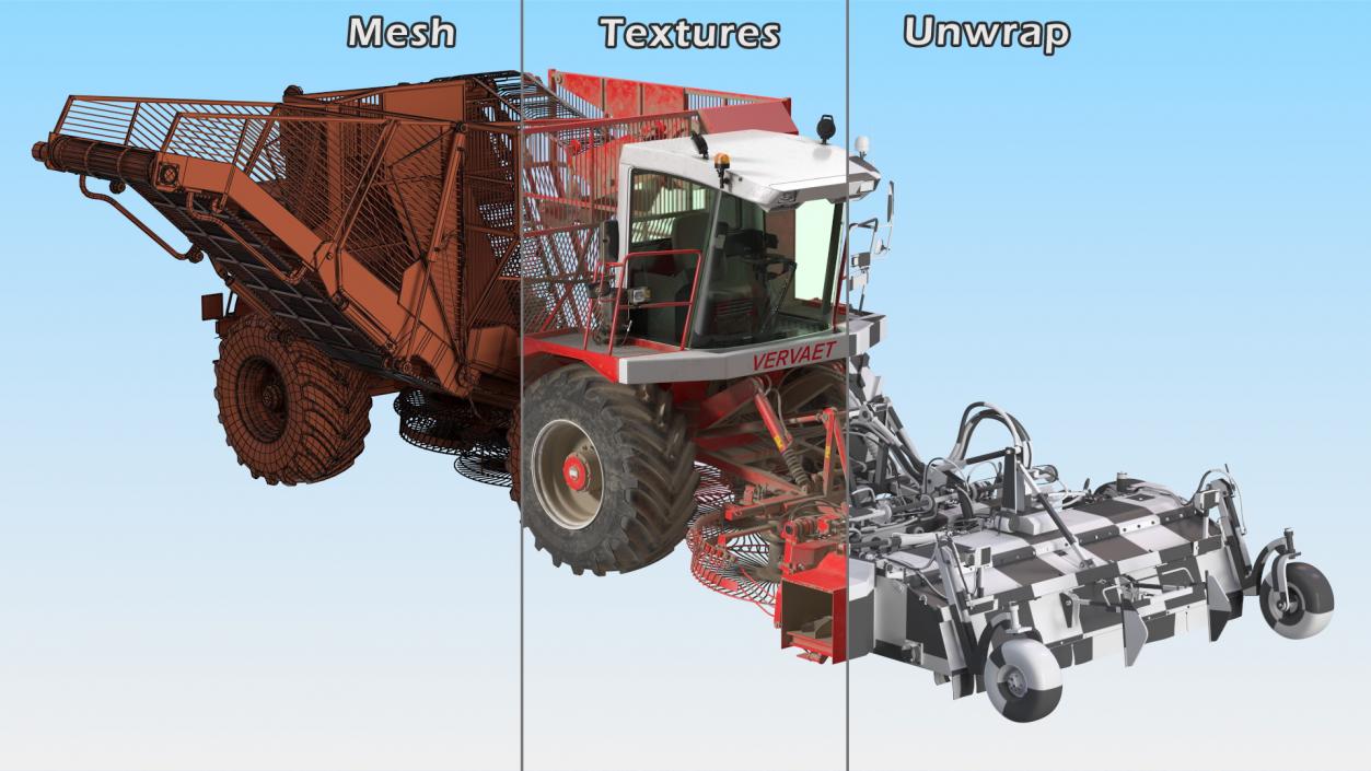 Vervaet 17T Beet Harvester Dusty Rigged 3D model