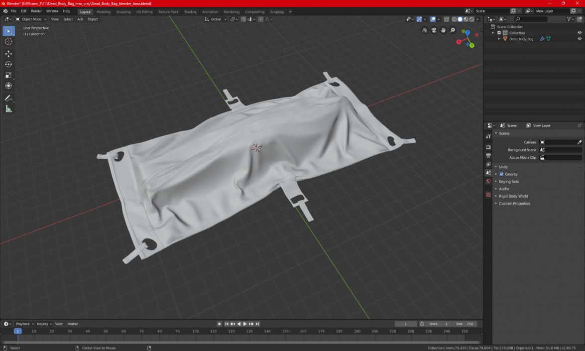 3D Dead Body Bag model