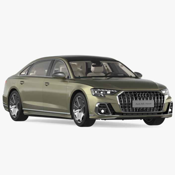 3D Horch Audi A8L Luxury Sedan Green model