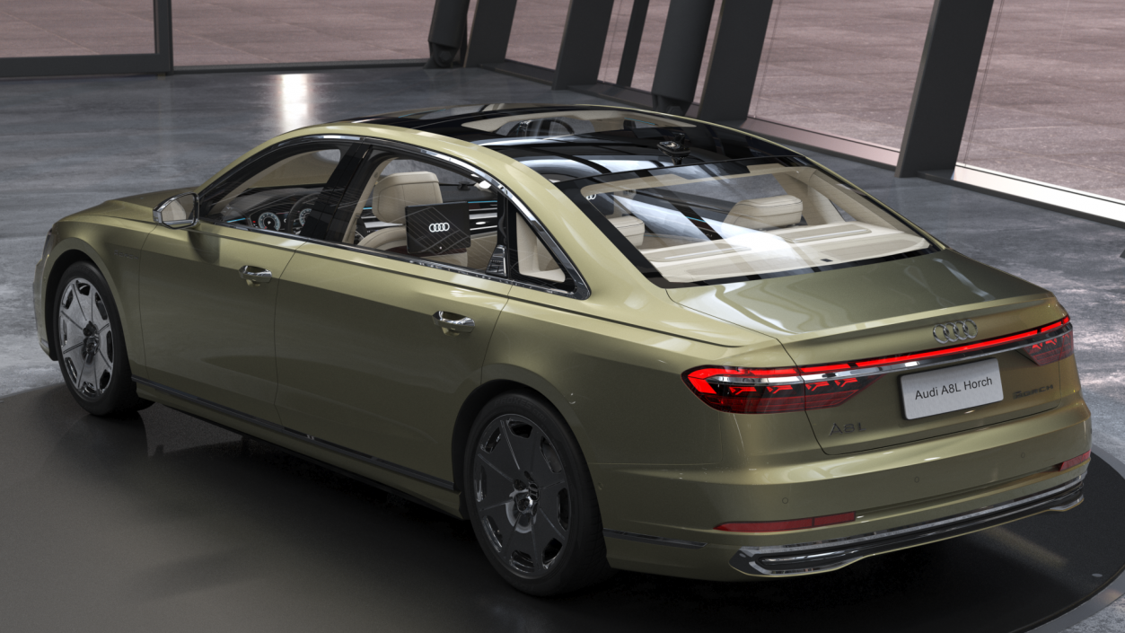 3D Horch Audi A8L Luxury Sedan Green model