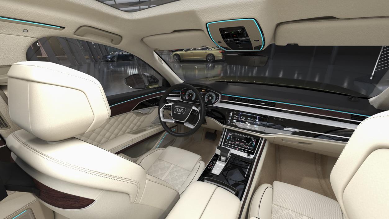 3D Horch Audi A8L Luxury Sedan Green model