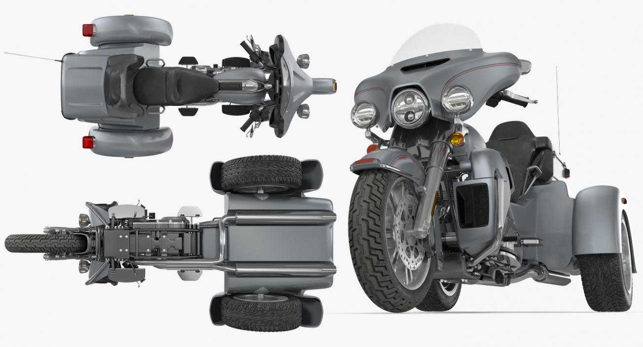 3D Trike Motorcycle Generic Rigged