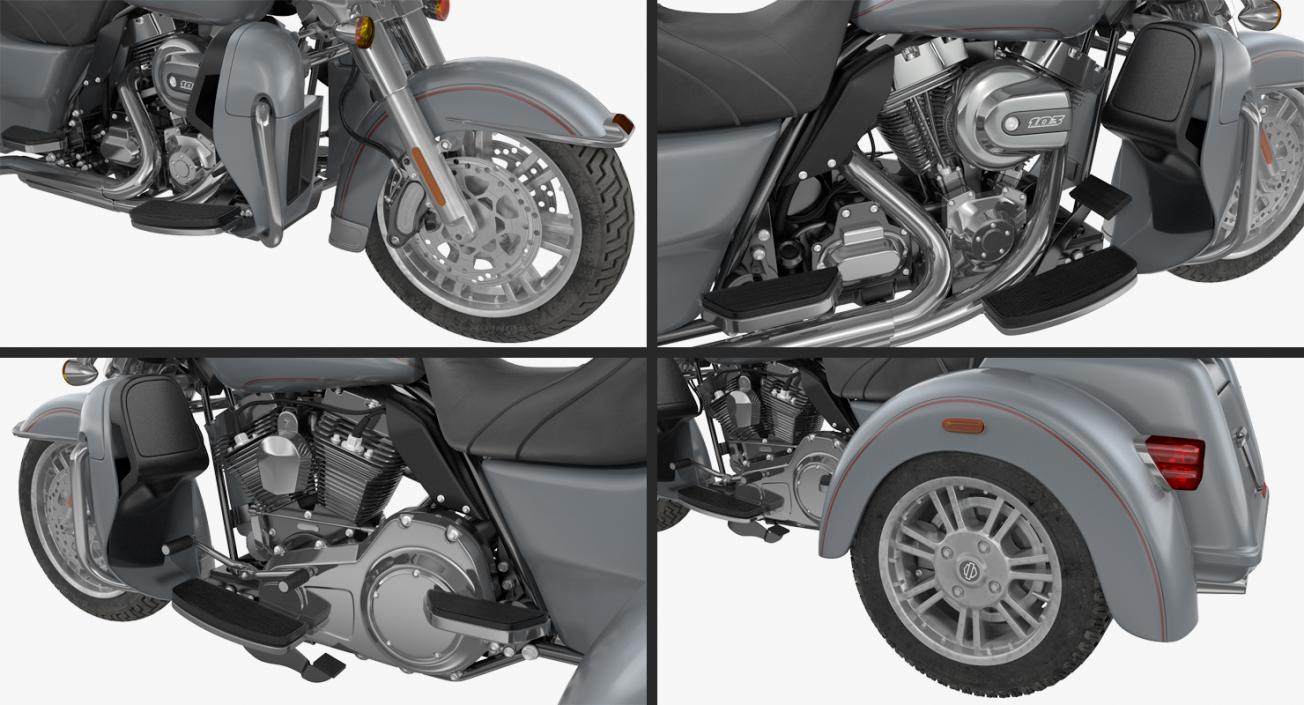 3D Trike Motorcycle Generic Rigged