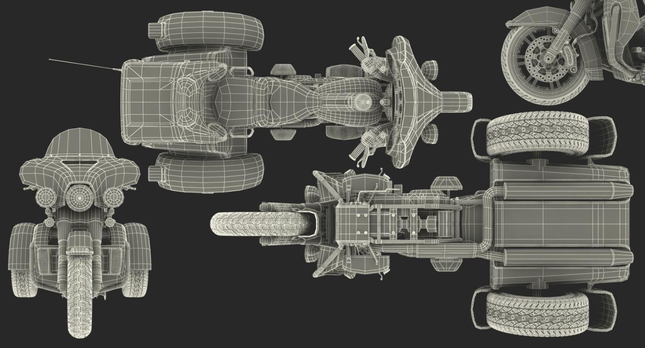 3D Trike Motorcycle Generic Rigged