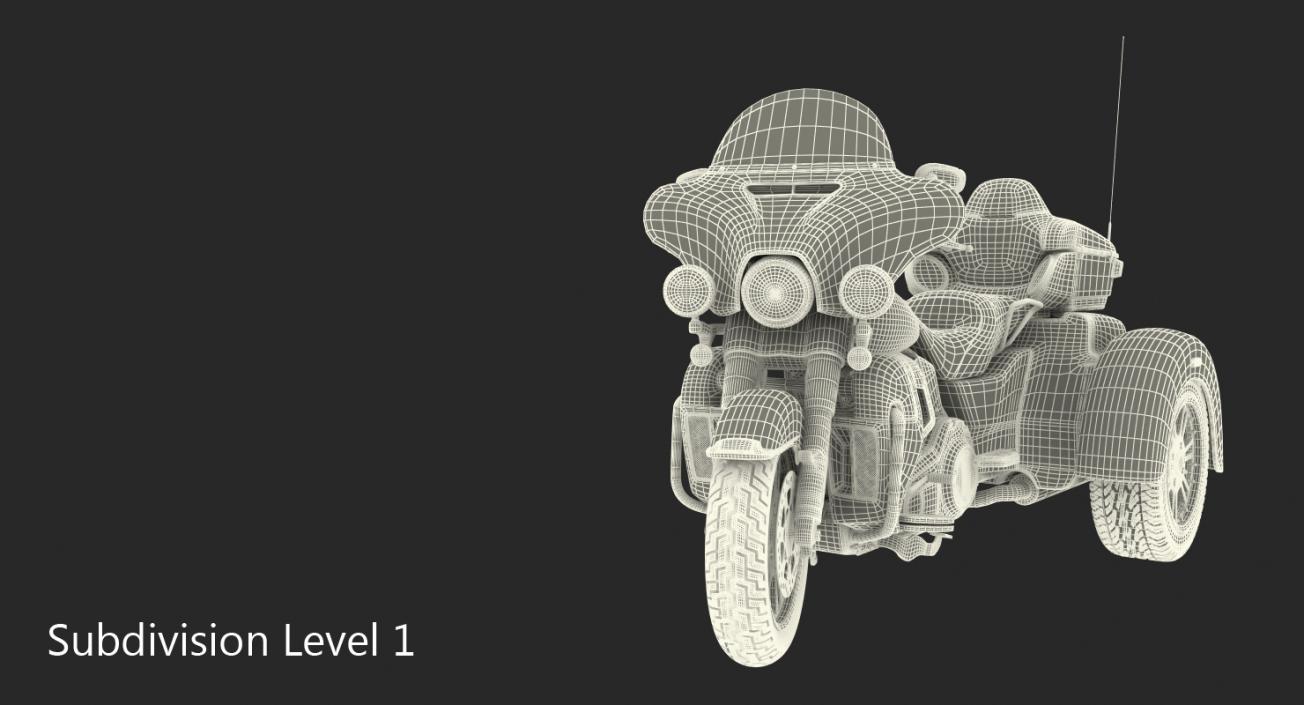 3D Trike Motorcycle Generic Rigged