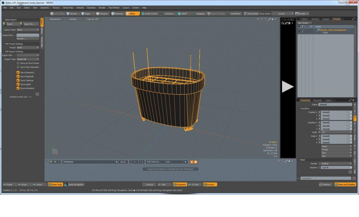 3D model Arena LED Scoreboard