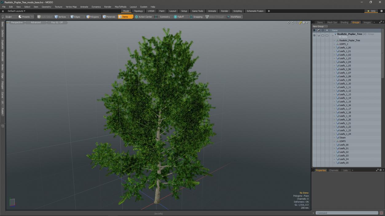 3D Realistic Poplar Tree