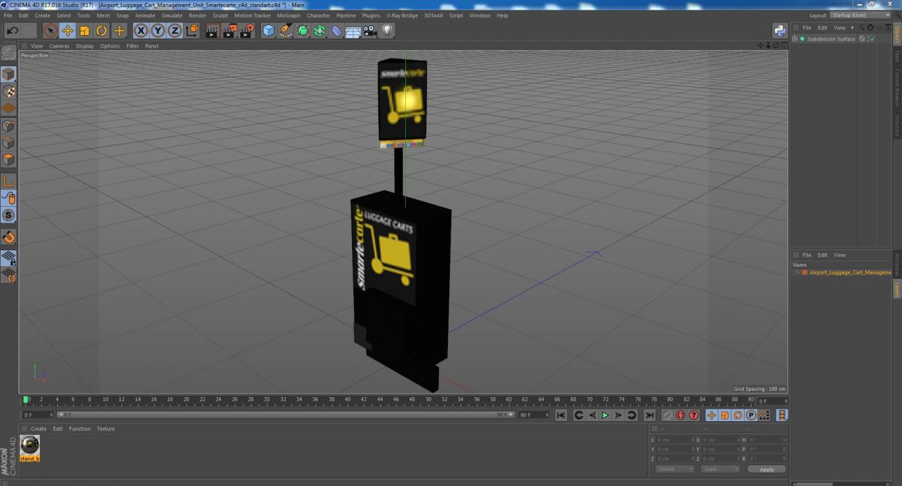 3D Airport Luggage Cart Management Unit Smartecarte model