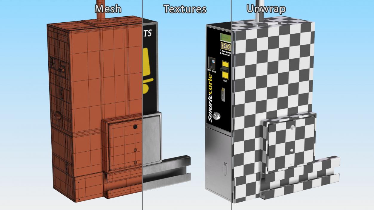 3D Airport Luggage Cart Management Unit Smartecarte model