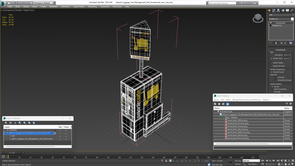 3D Airport Luggage Cart Management Unit Smartecarte model