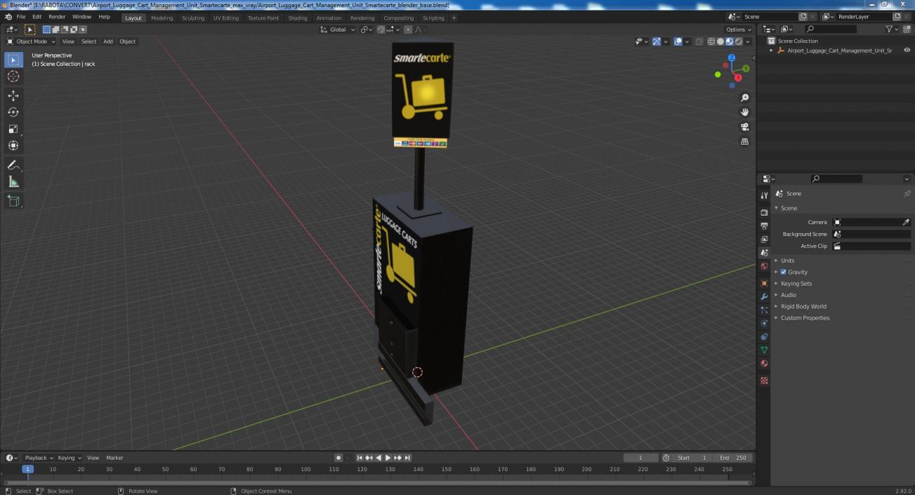 3D Airport Luggage Cart Management Unit Smartecarte model