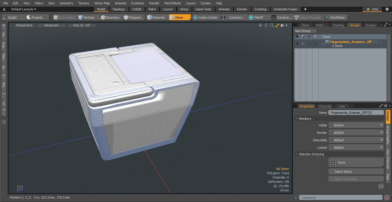 Fingerprints Scanner Off 3D model