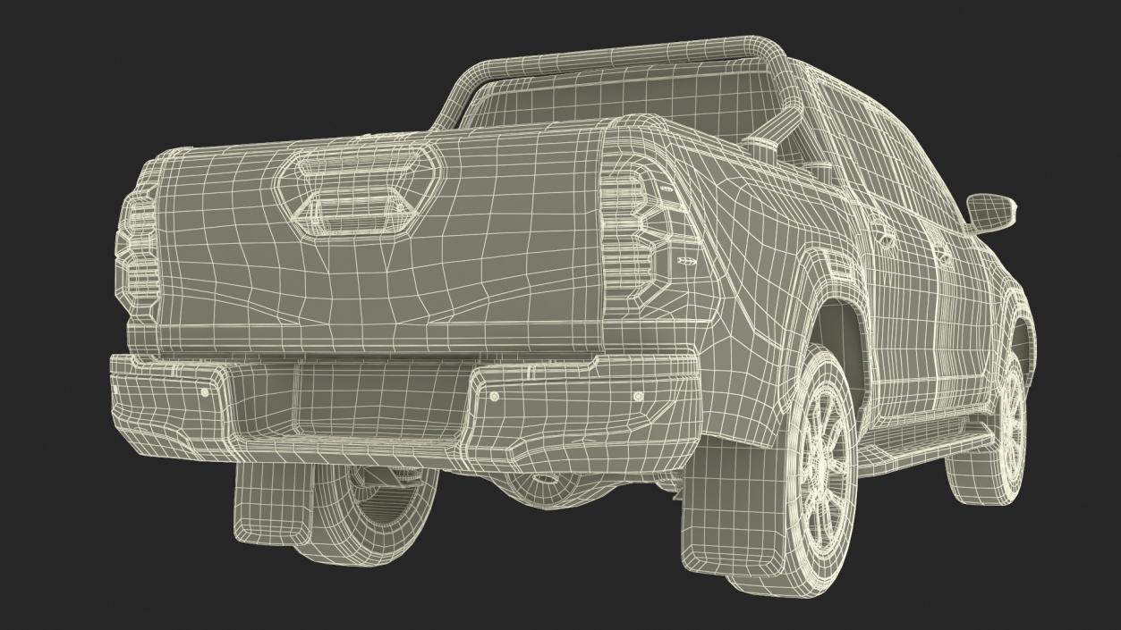 3D model Pickup Under a Beige Tent