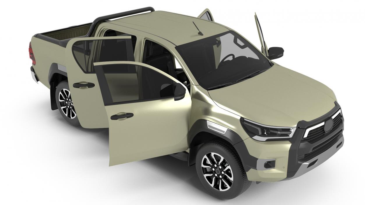 3D model Pickup Under a Beige Tent