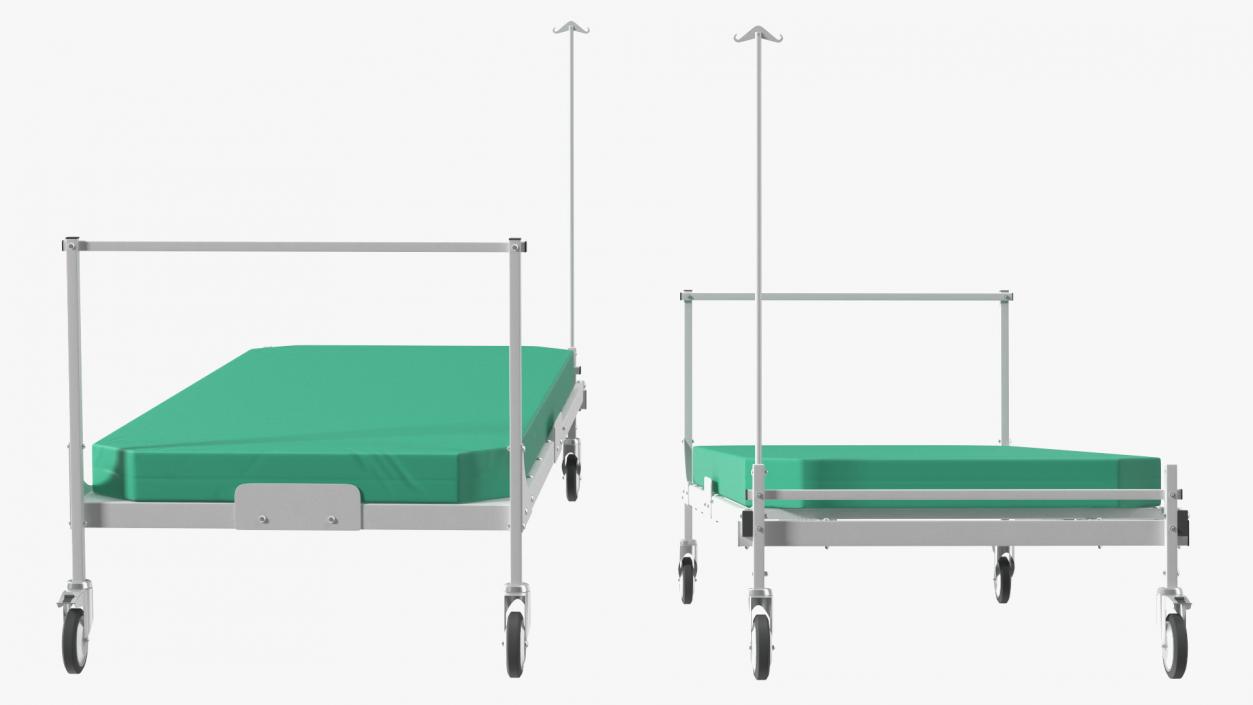 3D Hospital Bed with Mattress Flat