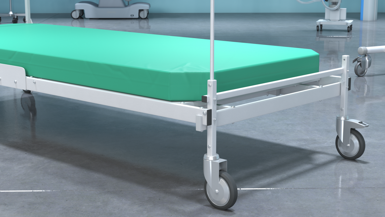 3D Hospital Bed with Mattress Flat