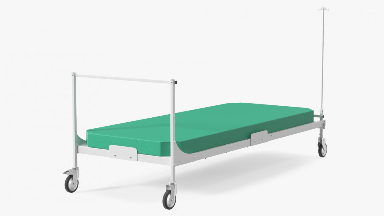 3D Hospital Bed with Mattress Flat