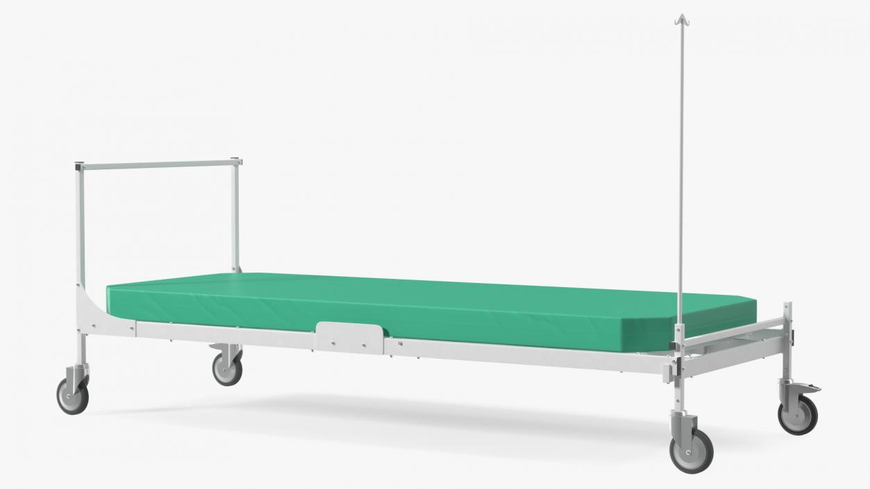 3D Hospital Bed with Mattress Flat