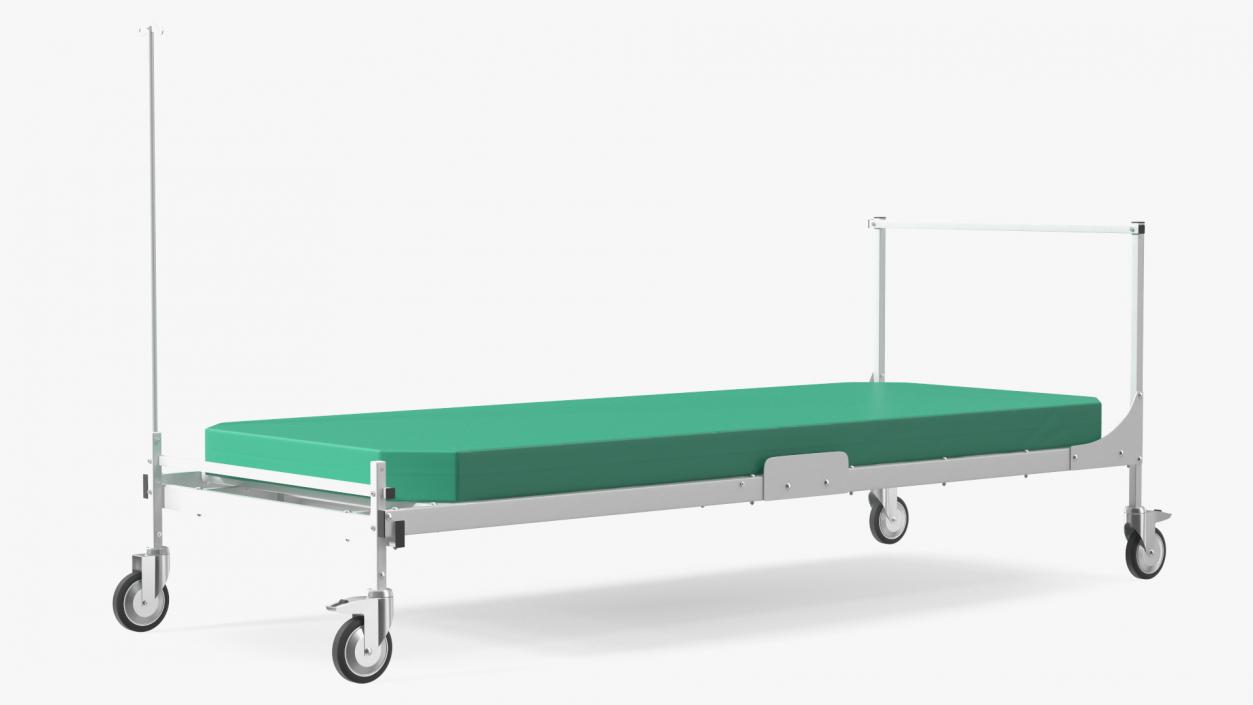 3D Hospital Bed with Mattress Flat