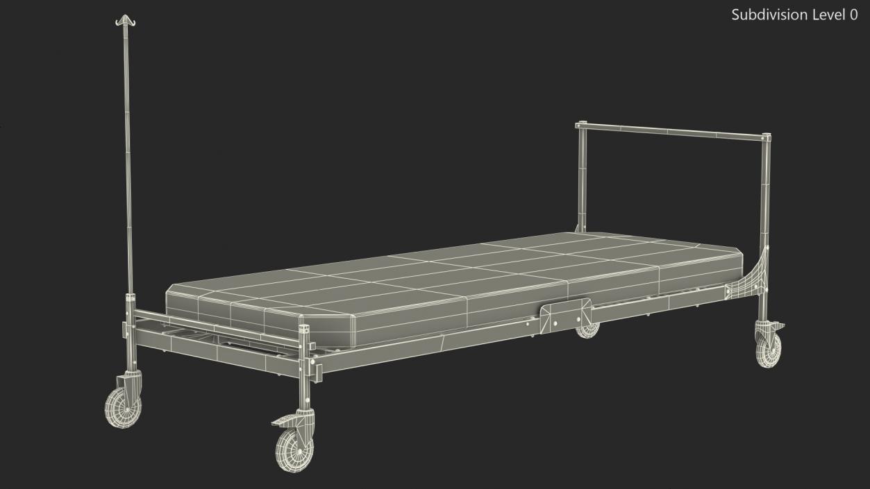 3D Hospital Bed with Mattress Flat