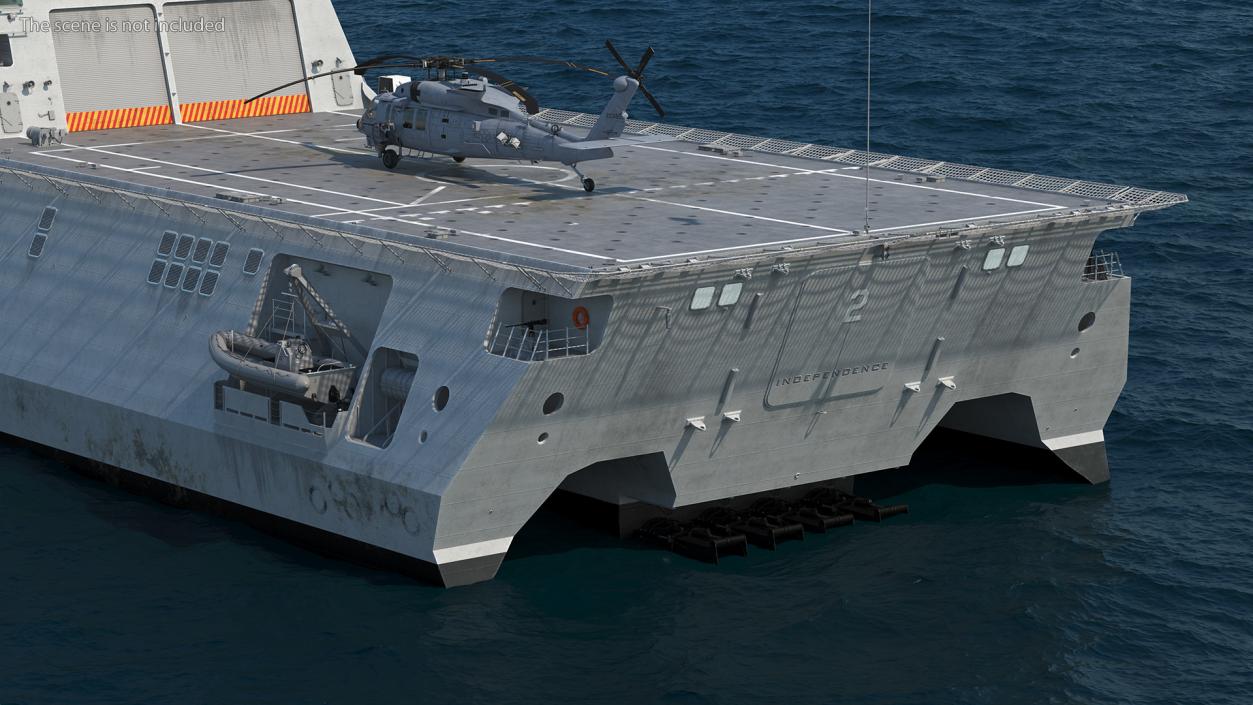 3D USS Independence LCS With Helicopter