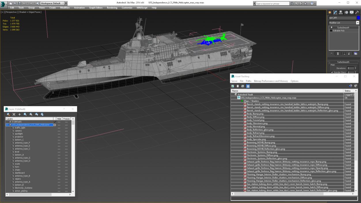 3D USS Independence LCS With Helicopter