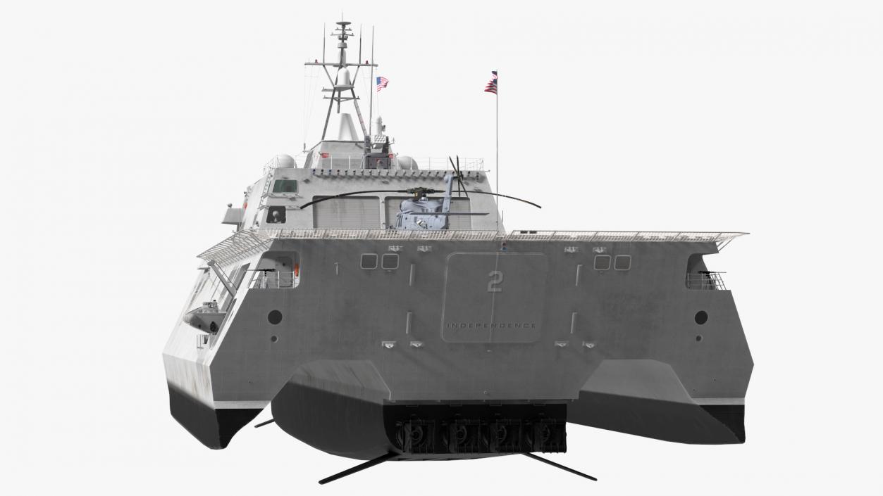 3D USS Independence LCS With Helicopter