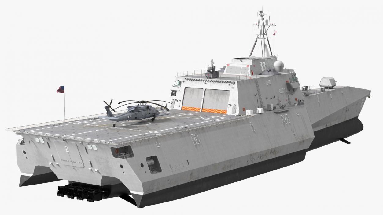3D USS Independence LCS With Helicopter