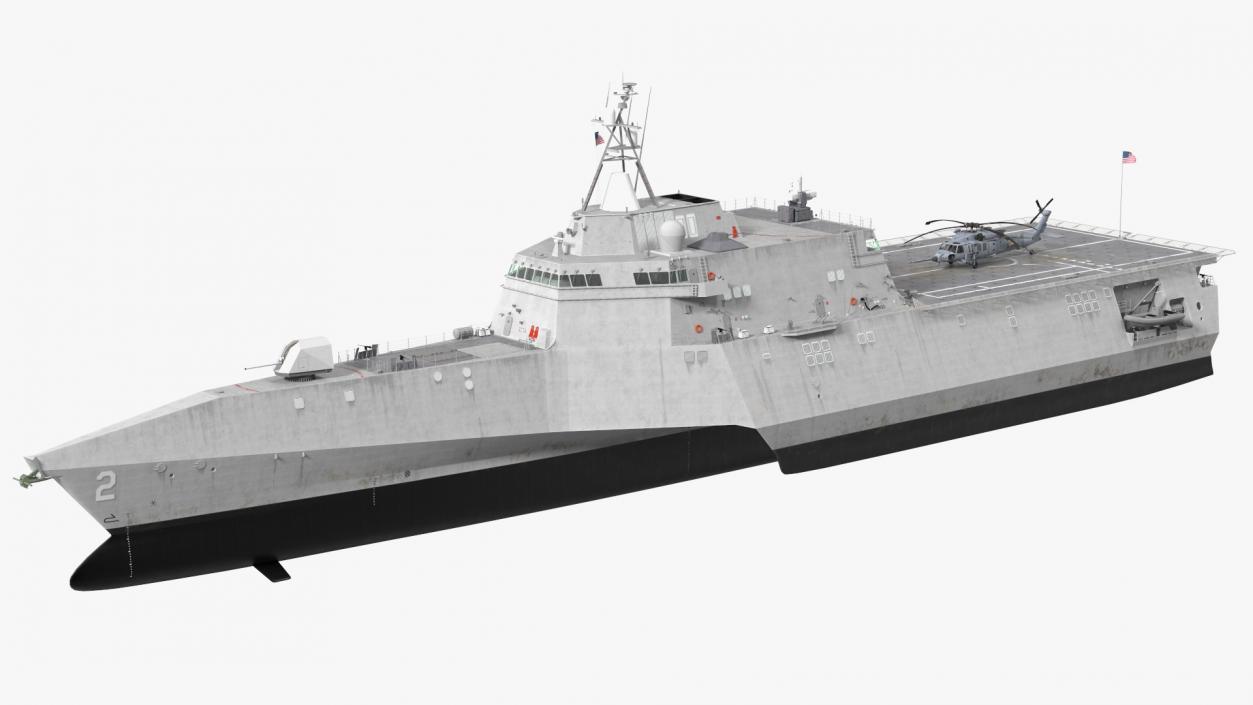 3D USS Independence LCS With Helicopter