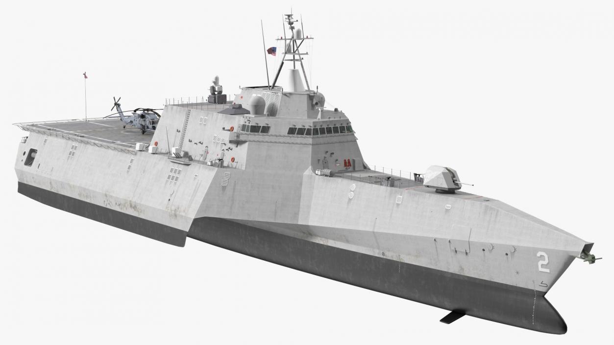 3D USS Independence LCS With Helicopter