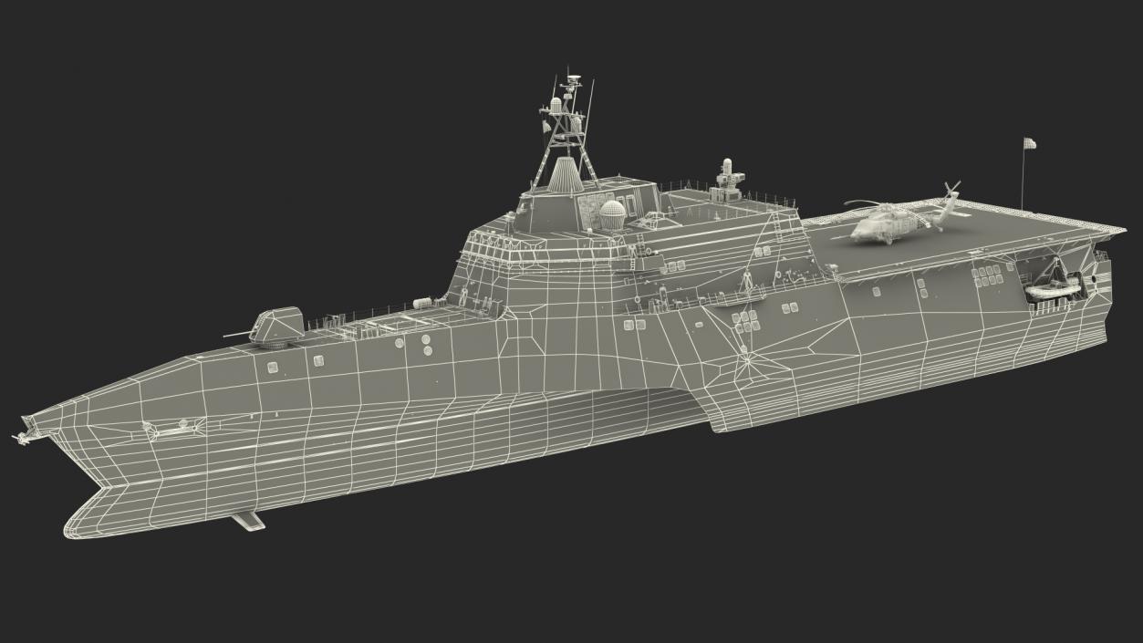 3D USS Independence LCS With Helicopter