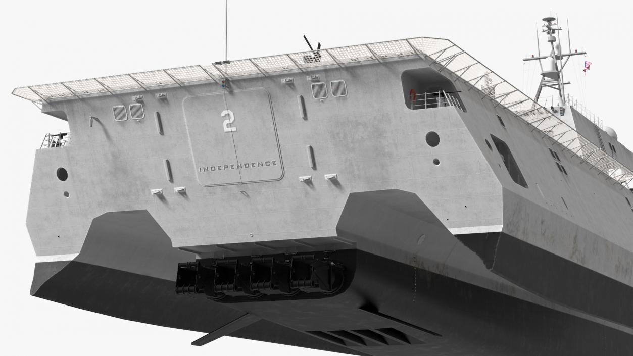 3D USS Independence LCS With Helicopter