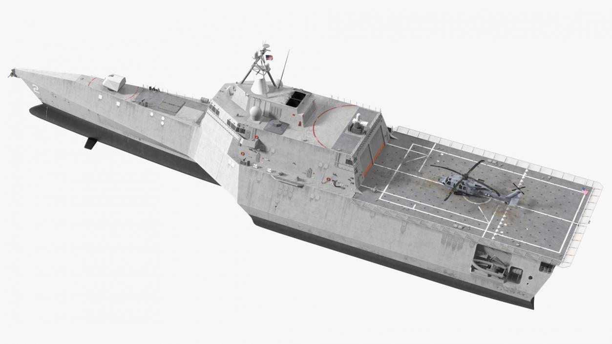 3D USS Independence LCS With Helicopter