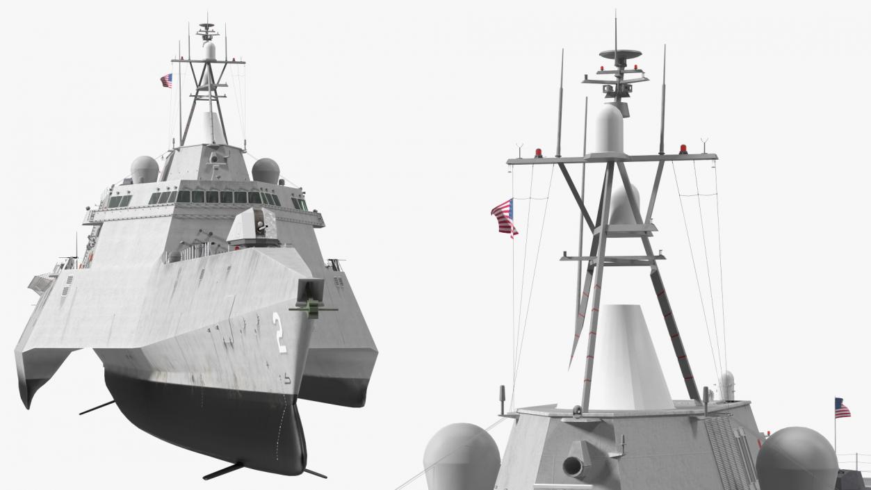 3D USS Independence LCS With Helicopter