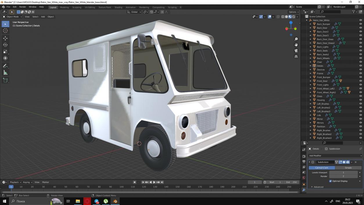 3D model Retro Van White