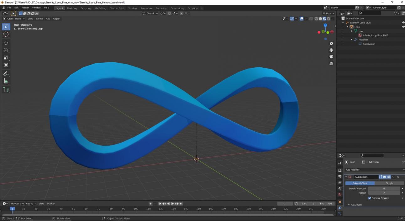 3D model Eternity Loop Blue 2