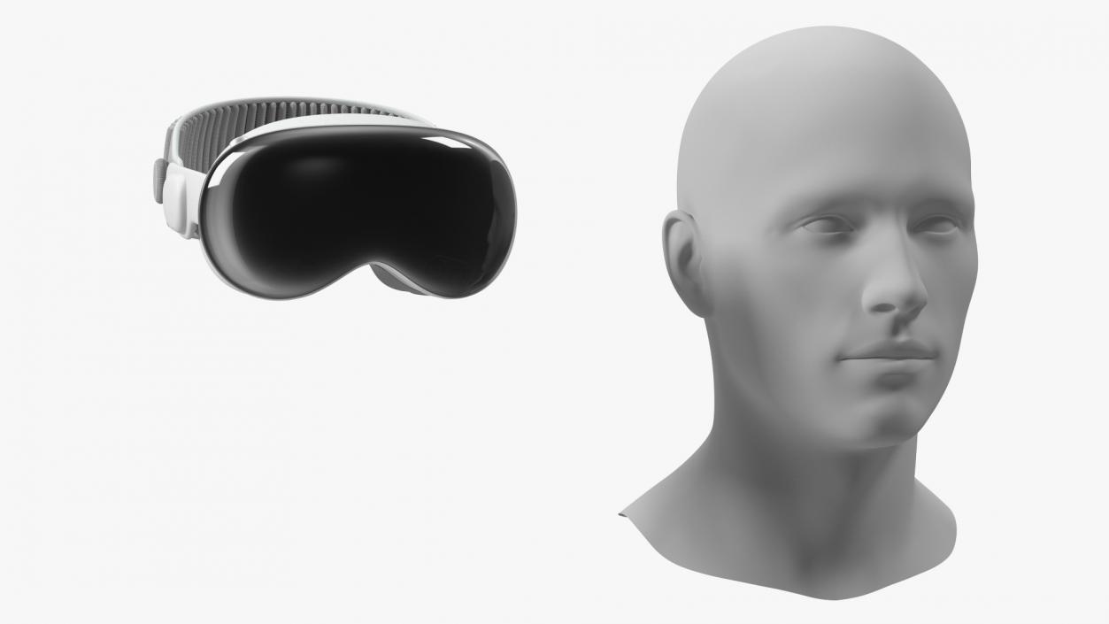 Apple Vision Pro on Mannequin Head 3D model