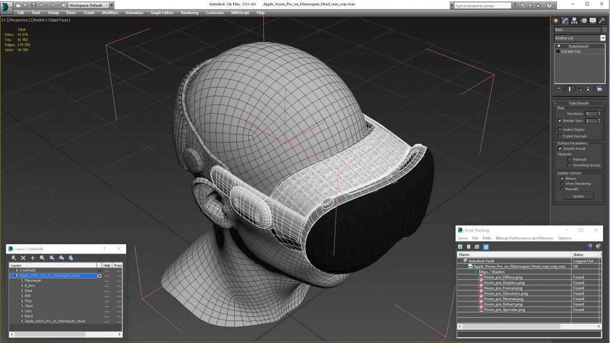 Apple Vision Pro on Mannequin Head 3D model