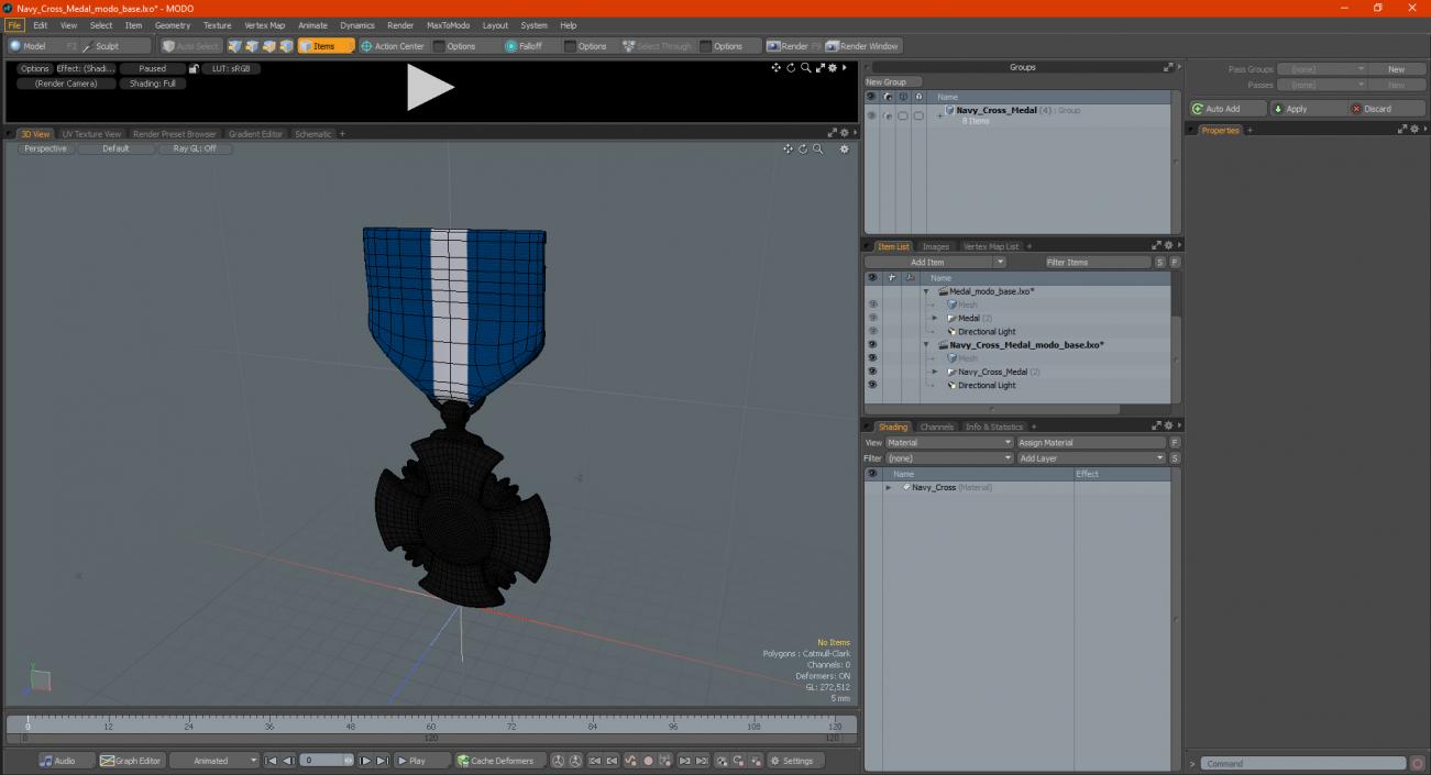 3D Navy Cross Medal