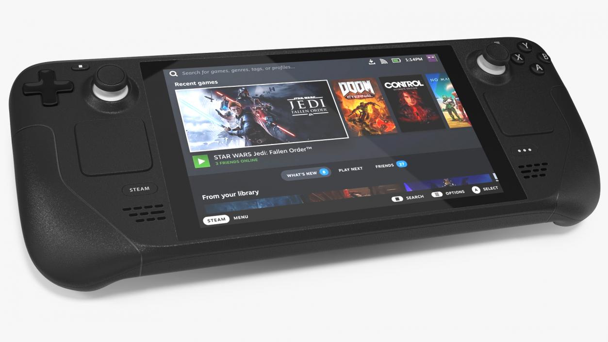 3D Steam Deck Handheld Gaming Computer ON model