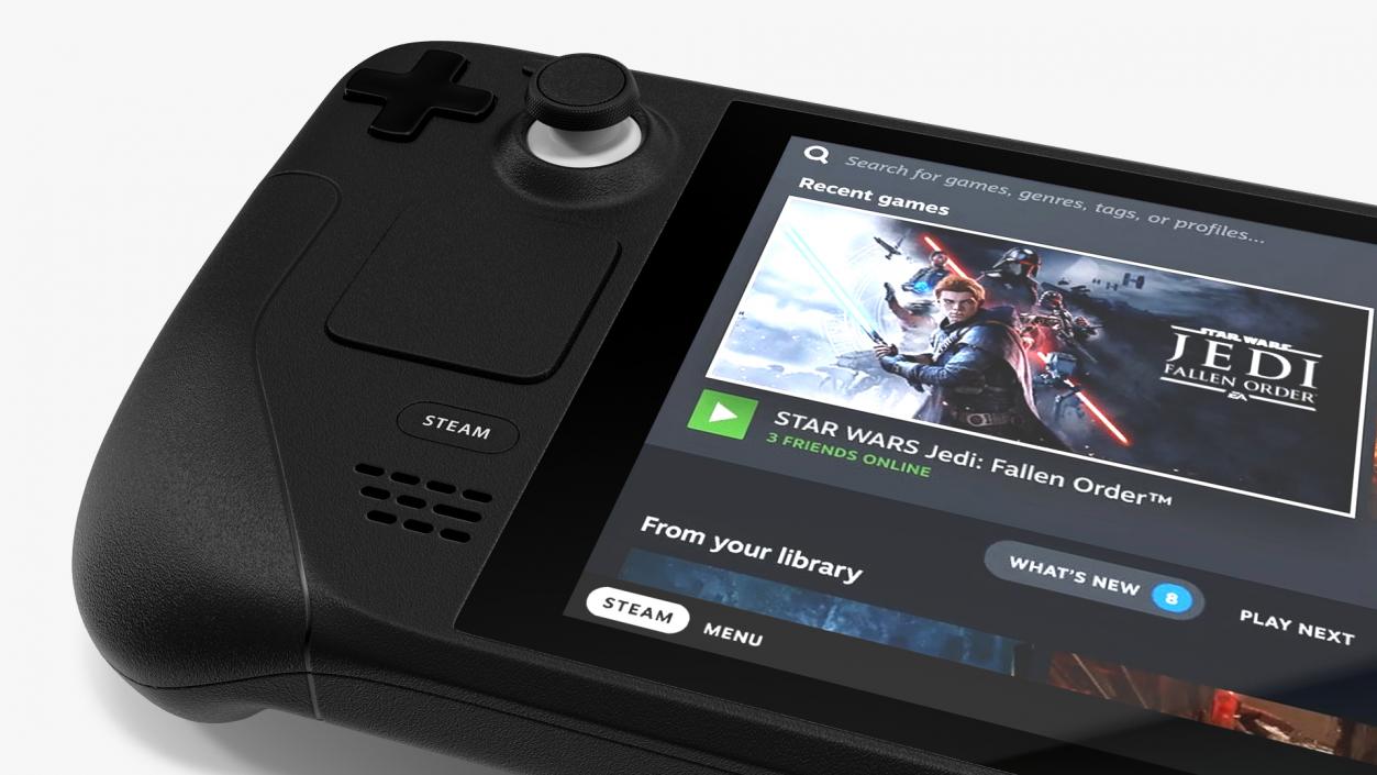 3D Steam Deck Handheld Gaming Computer ON model