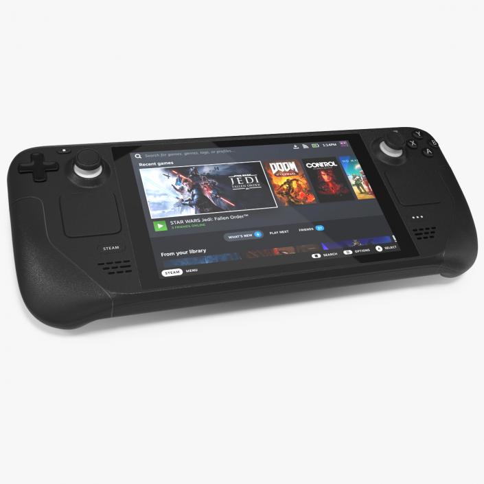 3D Steam Deck Handheld Gaming Computer ON model