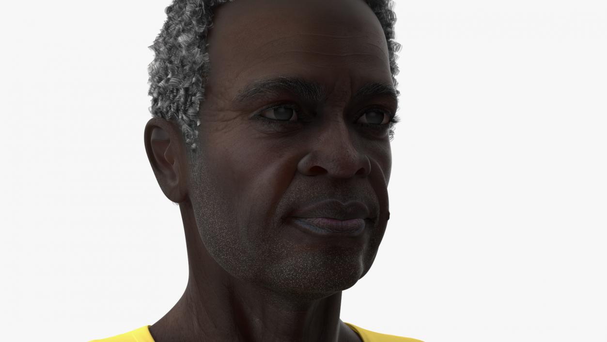 3D model Black Elderly Man in Pajamas T-Pose