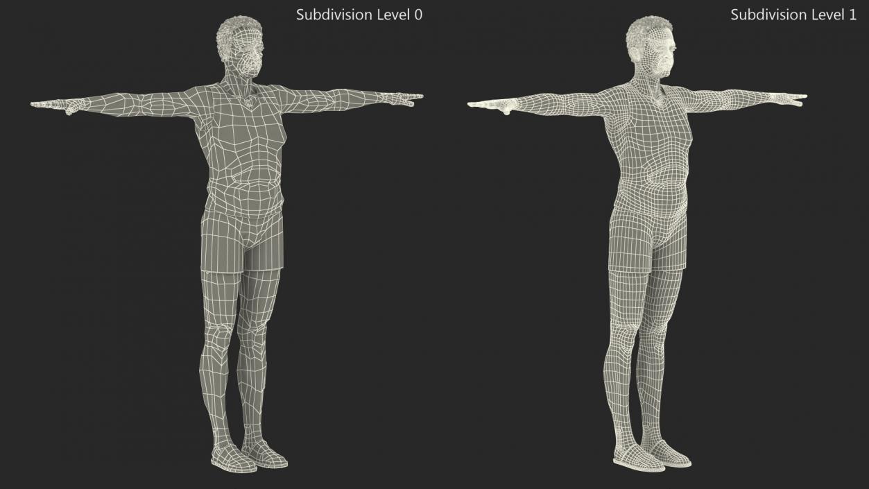 3D model Black Elderly Man in Pajamas T-Pose