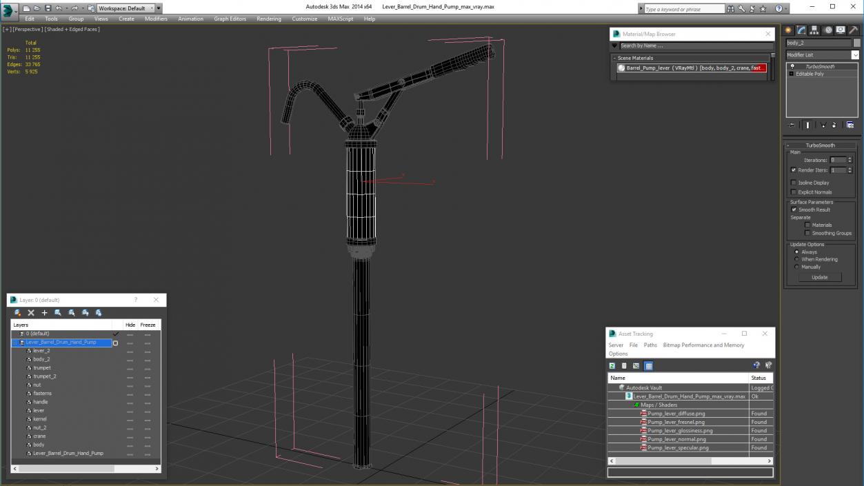 Lever Barrel Drum Hand Pump 3D