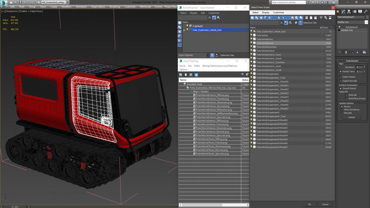 Polar Exploration Vehicle Red 3D model