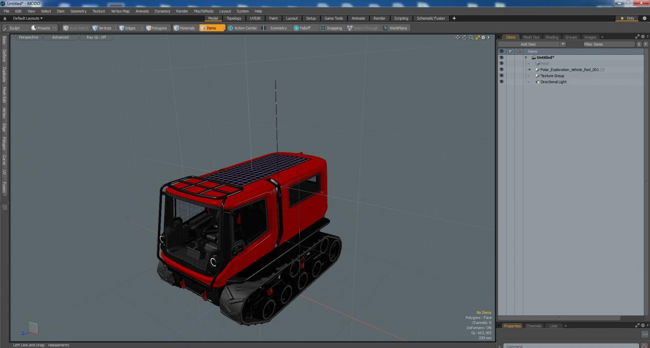 Polar Exploration Vehicle Red 3D model