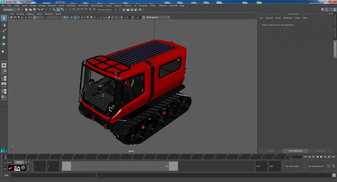 Polar Exploration Vehicle Red 3D model